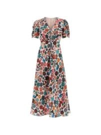 Saloni puff-sleeve Floral Print Maxi Dress Neutrals at Farfetch